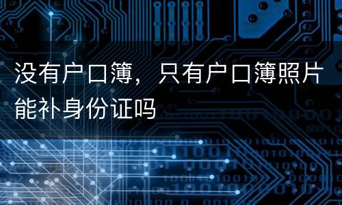 没有户口簿，只有户口簿照片能补身份证吗