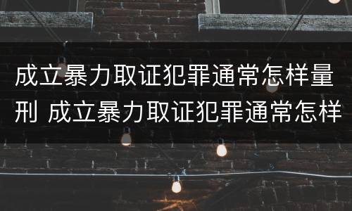 成立暴力取证犯罪通常怎样量刑 成立暴力取证犯罪通常怎样量刑的