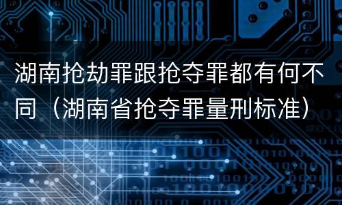 湖南抢劫罪跟抢夺罪都有何不同（湖南省抢夺罪量刑标准）