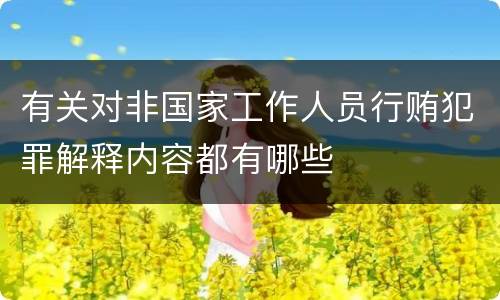有关对非国家工作人员行贿犯罪解释内容都有哪些