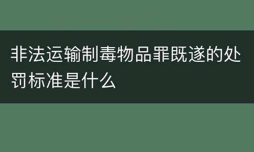 非法运输制毒物品罪既遂的处罚标准是什么