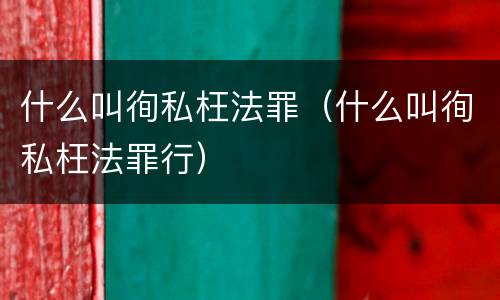 什么叫徇私枉法罪（什么叫徇私枉法罪行）