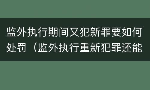 监外执行期间又犯新罪要如何处罚（监外执行重新犯罪还能监外）