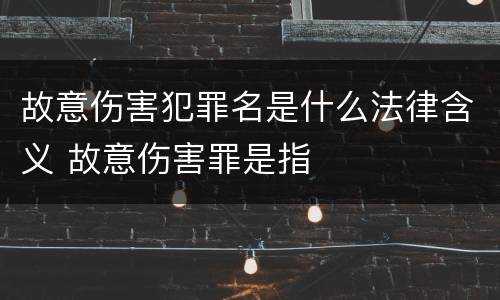 故意伤害犯罪名是什么法律含义 故意伤害罪是指