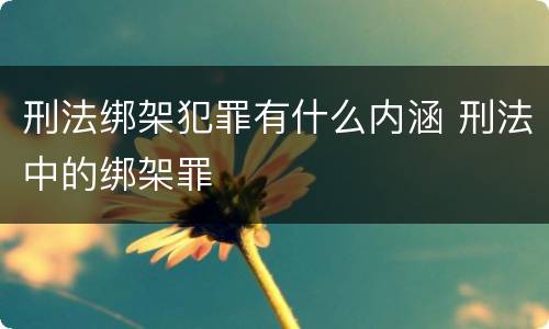 刑法绑架犯罪有什么内涵 刑法中的绑架罪