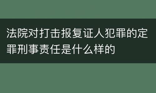 法院对打击报复证人犯罪的定罪刑事责任是什么样的