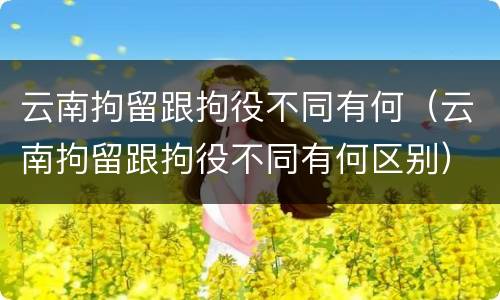 云南拘留跟拘役不同有何（云南拘留跟拘役不同有何区别）