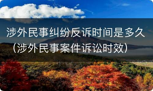 涉外民事纠纷反诉时间是多久（涉外民事案件诉讼时效）