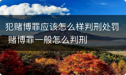 犯赌博罪应该怎么样判刑处罚 赌博罪一般怎么判刑