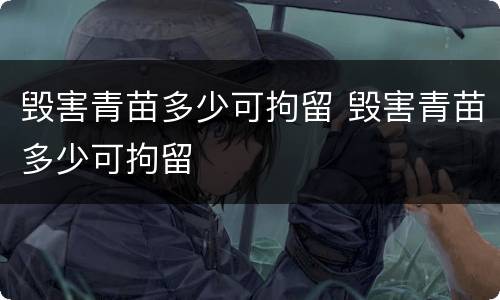 毁害青苗多少可拘留 毁害青苗多少可拘留