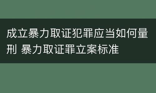 成立暴力取证犯罪应当如何量刑 暴力取证罪立案标准