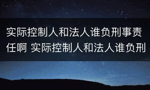 实际控制人和法人谁负刑事责任啊 实际控制人和法人谁负刑事责任啊