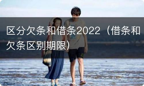 区分欠条和借条2022（借条和欠条区别期限）