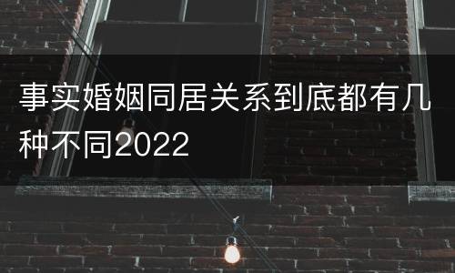 事实婚姻同居关系到底都有几种不同2022