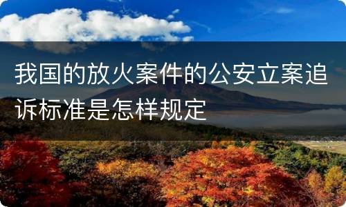 我国的放火案件的公安立案追诉标准是怎样规定