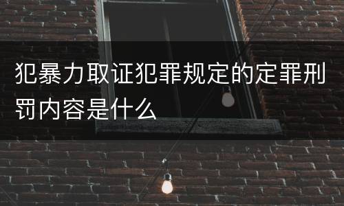 犯暴力取证犯罪规定的定罪刑罚内容是什么