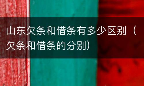 山东欠条和借条有多少区别（欠条和借条的分别）