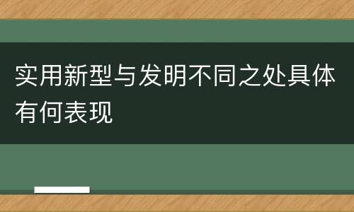实用新型与发明不同之处具体有何表现