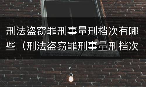 刑法盗窃罪刑事量刑档次有哪些（刑法盗窃罪刑事量刑档次有哪些标准）