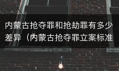 内蒙古抢夺罪和抢劫罪有多少差异（内蒙古抢夺罪立案标准）