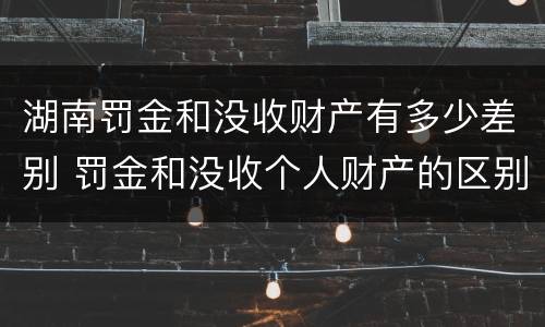 湖南罚金和没收财产有多少差别 罚金和没收个人财产的区别