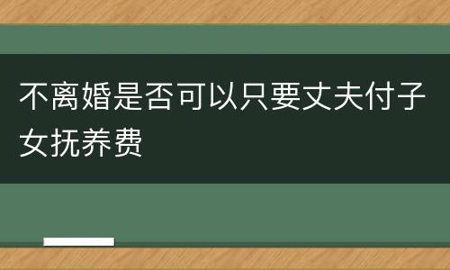 不离婚是否可以只要丈夫付子女抚养费