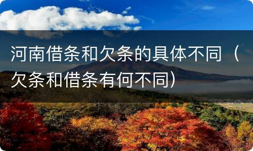 河南借条和欠条的具体不同（欠条和借条有何不同）