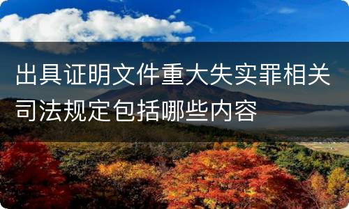 出具证明文件重大失实罪相关司法规定包括哪些内容