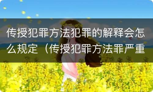 传授犯罪方法犯罪的解释会怎么规定（传授犯罪方法罪严重吗）