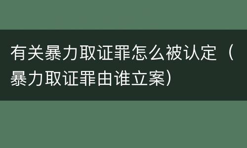 有关暴力取证罪怎么被认定（暴力取证罪由谁立案）