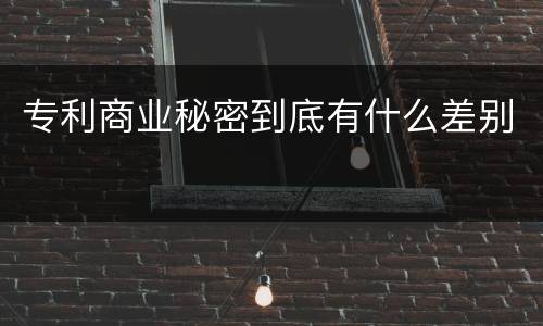 专利商业秘密到底有什么差别