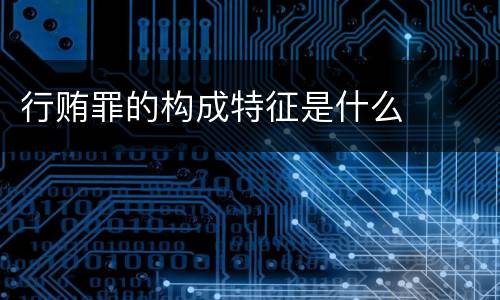 行贿罪的构成特征是什么