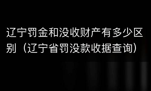 辽宁罚金和没收财产有多少区别（辽宁省罚没款收据查询）