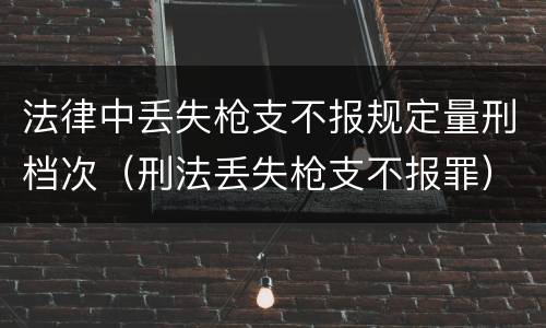 法律中丢失枪支不报规定量刑档次（刑法丢失枪支不报罪）