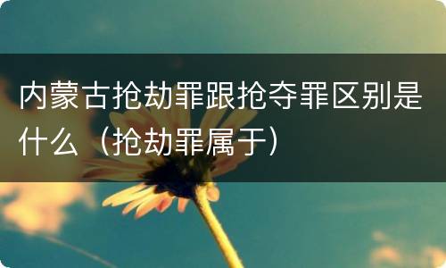 内蒙古抢劫罪跟抢夺罪区别是什么（抢劫罪属于）