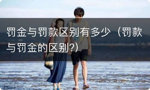 罚金与罚款区别有多少（罚款与罚金的区别?）