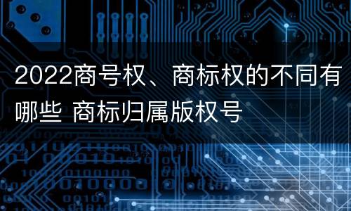 2022商号权、商标权的不同有哪些 商标归属版权号