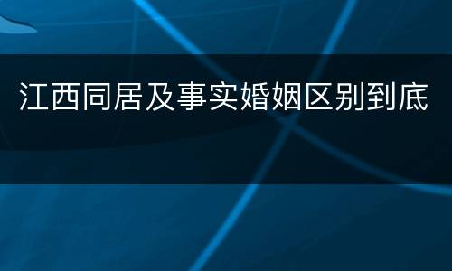 江西同居及事实婚姻区别到底