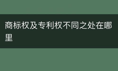 商标权及专利权不同之处在哪里