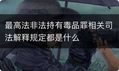 最高法非法持有毒品罪相关司法解释规定都是什么