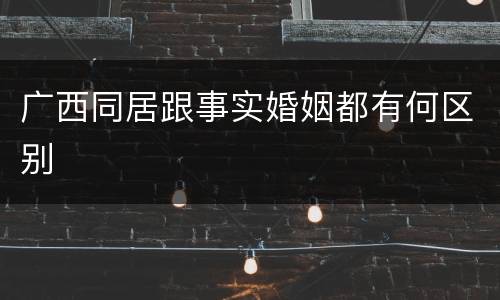 广西同居跟事实婚姻都有何区别