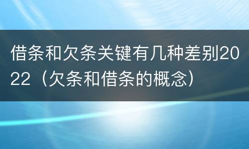 借条和欠条关键有几种差别2022（欠条和借条的概念）