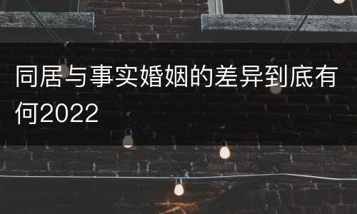 同居与事实婚姻的差异到底有何2022