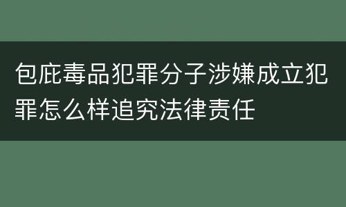包庇毒品犯罪分子涉嫌成立犯罪怎么样追究法律责任