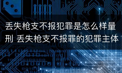 丢失枪支不报犯罪是怎么样量刑 丢失枪支不报罪的犯罪主体只能是什么