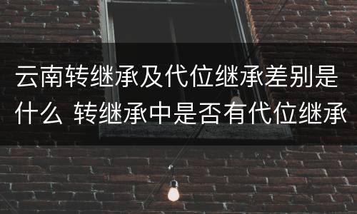云南转继承及代位继承差别是什么 转继承中是否有代位继承
