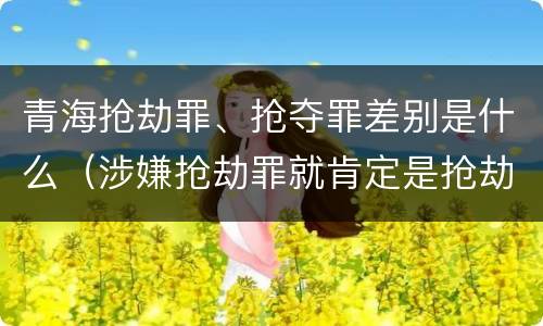 青海抢劫罪、抢夺罪差别是什么（涉嫌抢劫罪就肯定是抢劫罪吗）