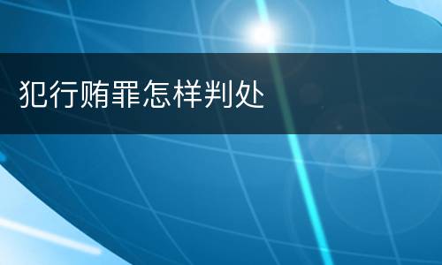 犯行贿罪怎样判处