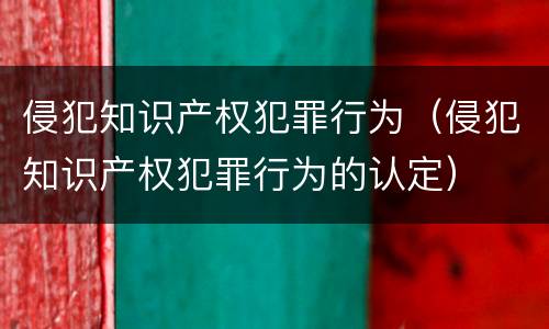 侵犯知识产权犯罪行为（侵犯知识产权犯罪行为的认定）