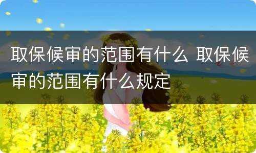 取保候审的范围有什么 取保候审的范围有什么规定